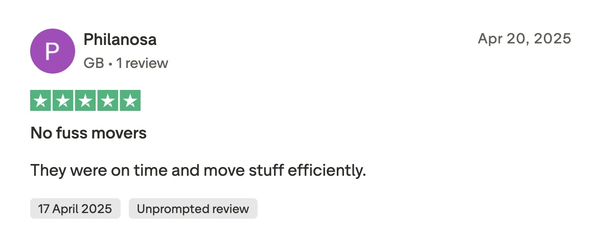 QuikVans Trustpilot review 12