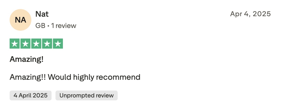 QuikVans Trustpilot review 13