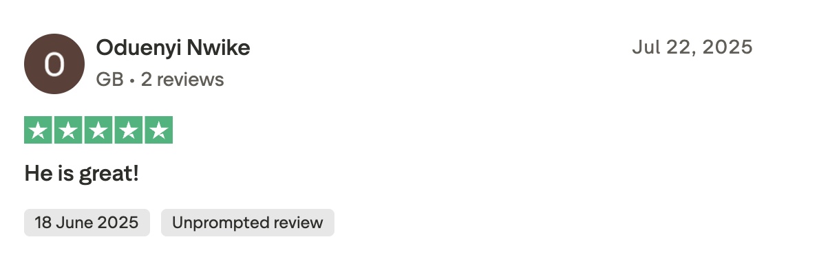 QuikVans Trustpilot review 3