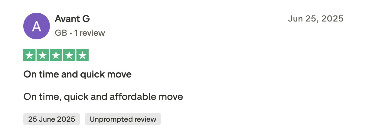 QuikVans Trustpilot review 4